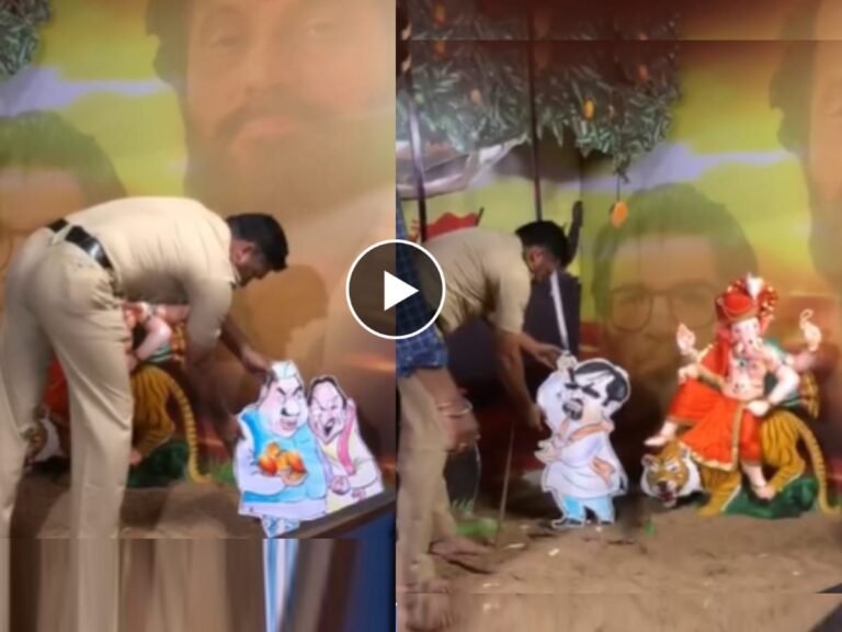 गणेशोत्सव मंडळाचा आक्षेपार्ह देखावा कल्याण पोलीसांनी केला जप्त..
